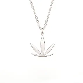 Sterling Silver Modern Leaf Pendant