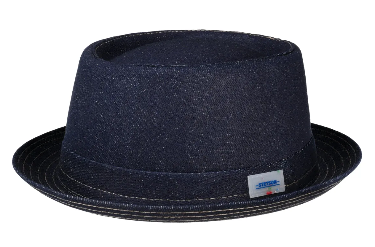 Stetson Dark Denim Cotton Pork pie hat