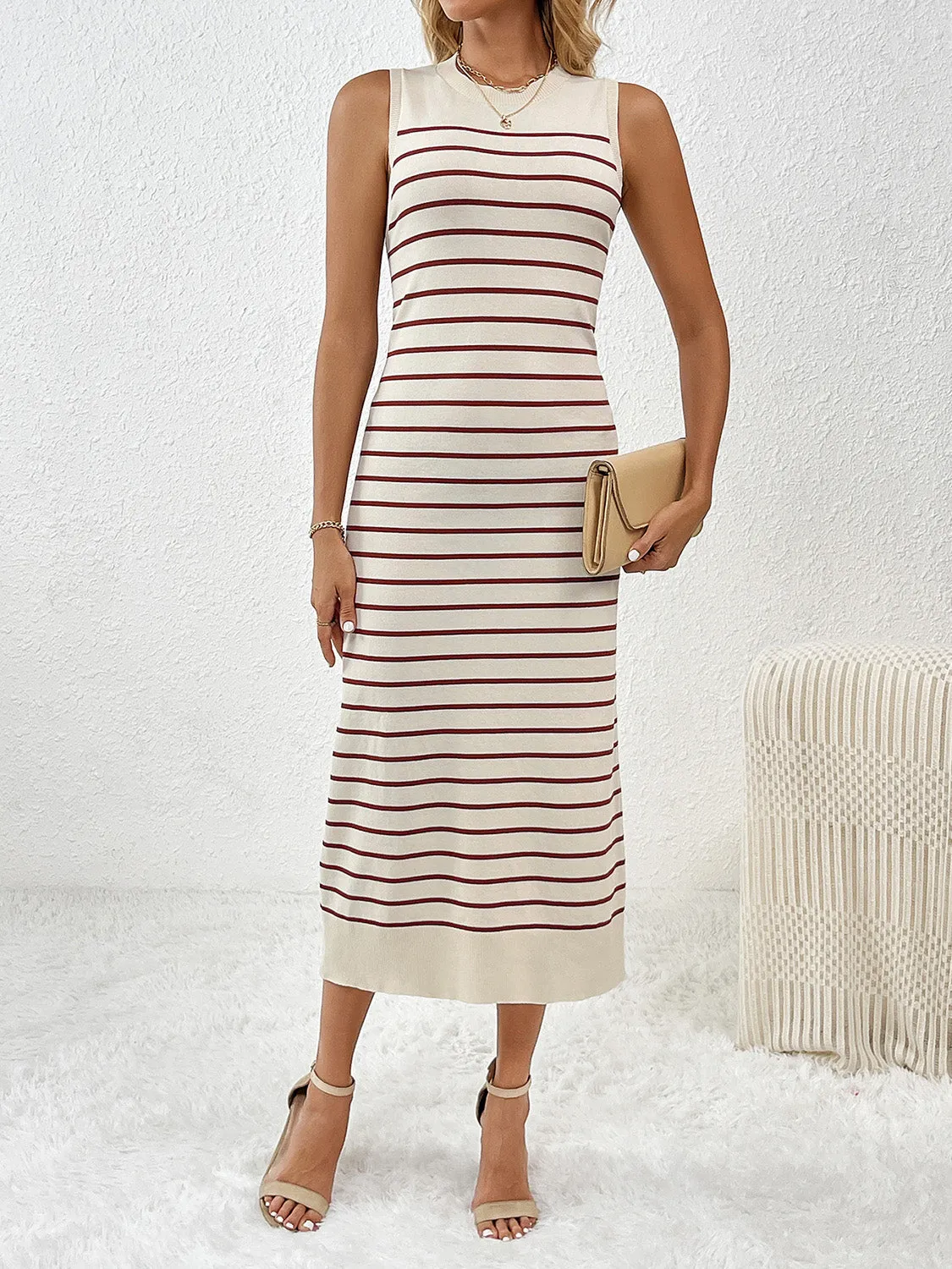 Striped Midi Knit Dress