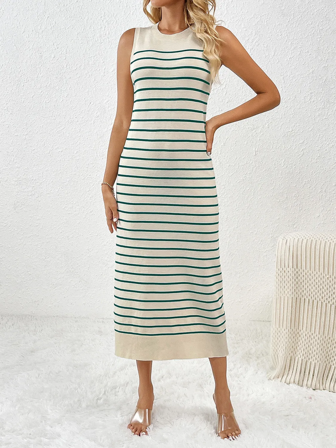 Striped Midi Knit Dress