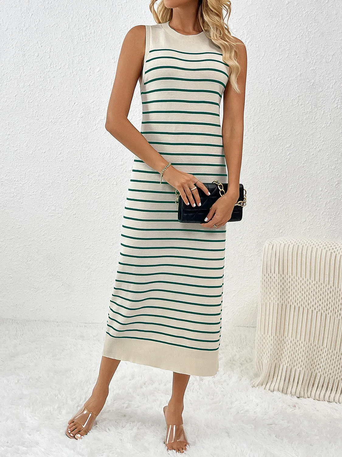 Striped Midi Knit Dress