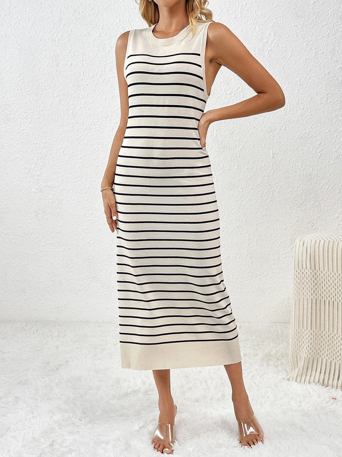 Striped Midi Knit Dress