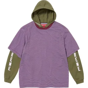 SUPREME LAYERED HOODED L/S TOP-OLIVE