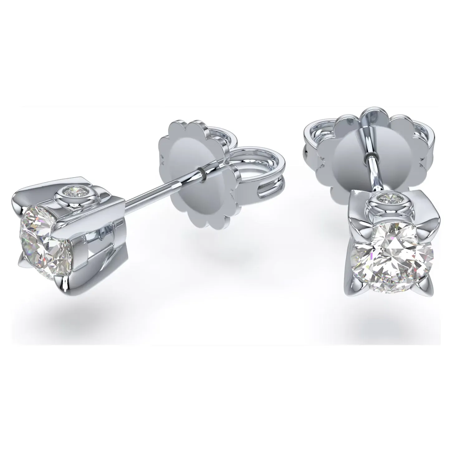 Swarovski Diamond Round Stud 14K White Gold Earrings .50ctw