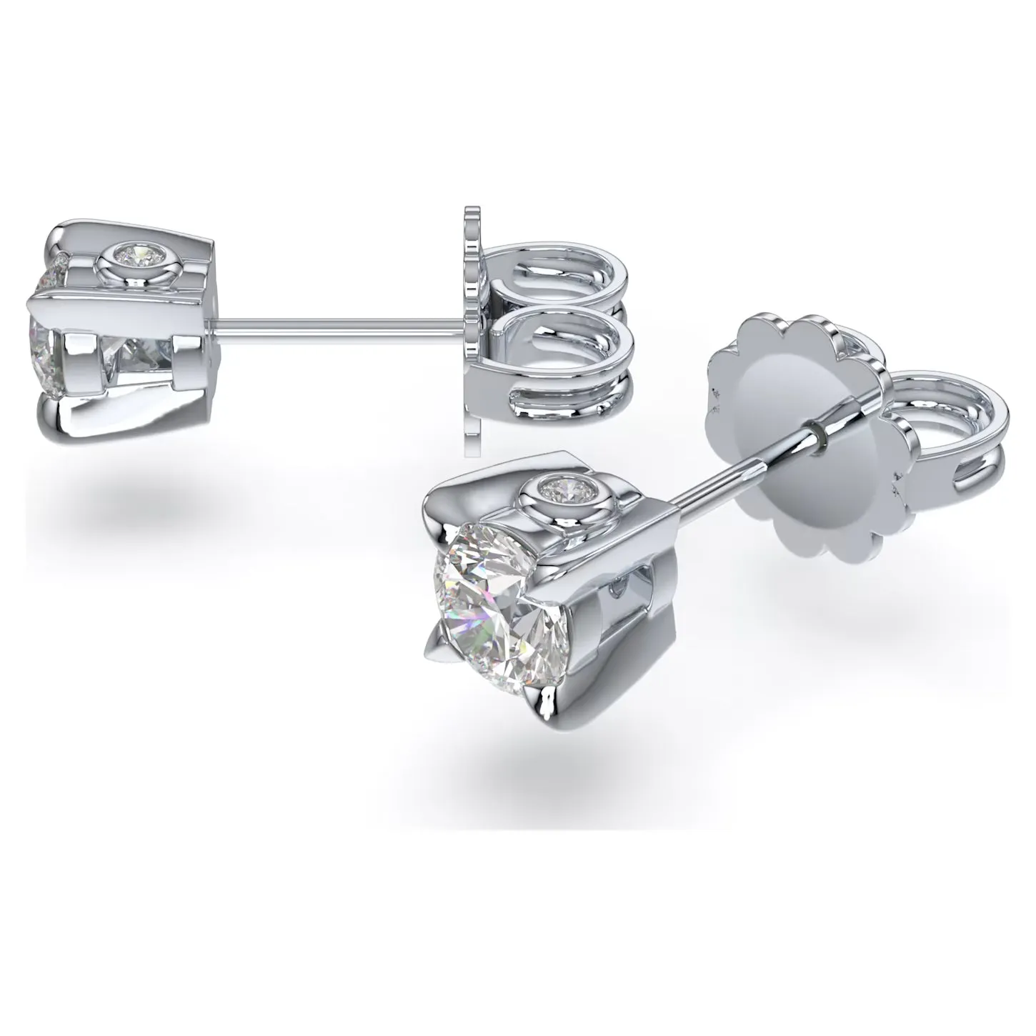 Swarovski Diamond Round Stud 14K White Gold Earrings .50ctw