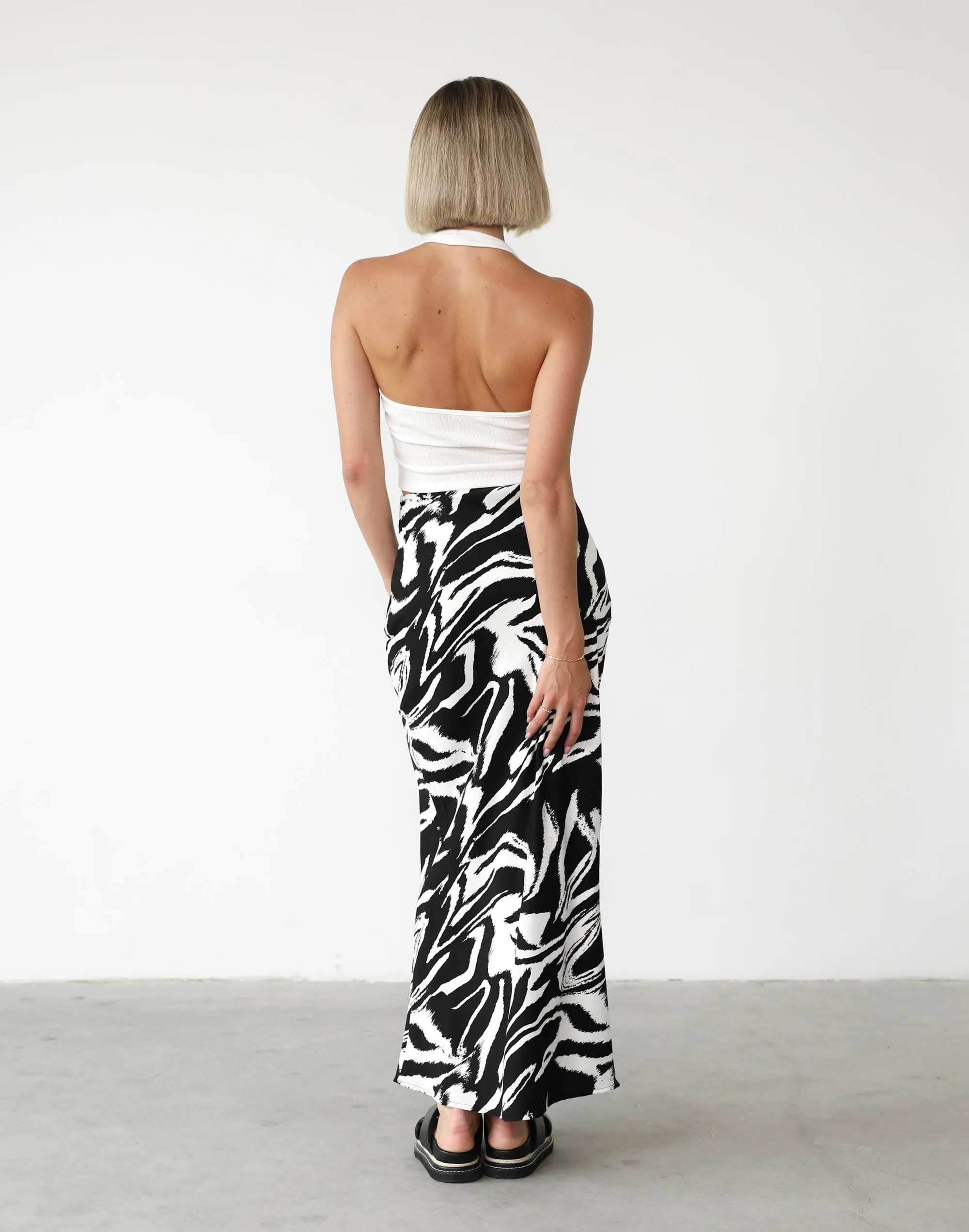 Sye Maxi Skirt (Black/White Print)