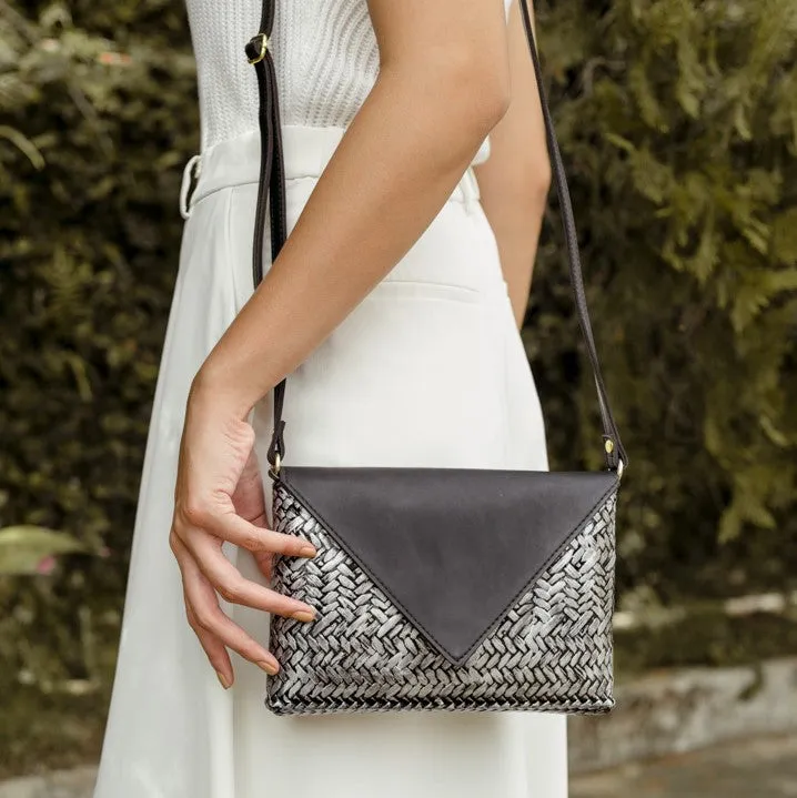 The Bamboo Clutch in Silver