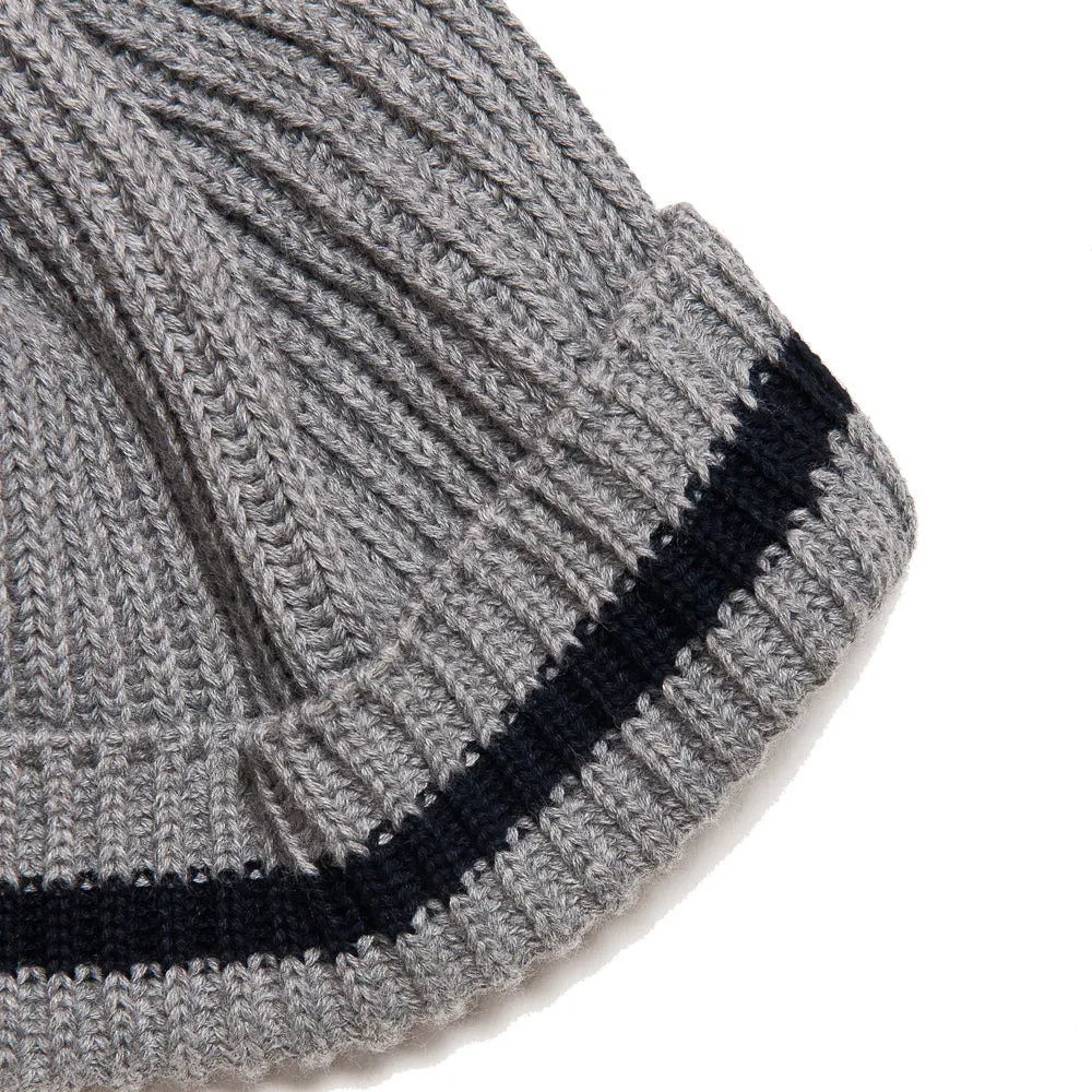 The Real McCoy's Joe McCoy Cotton Knit Bobble Cap Grey