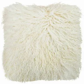 Tibetan Mongolian Lamb Wool  Cushion Natural