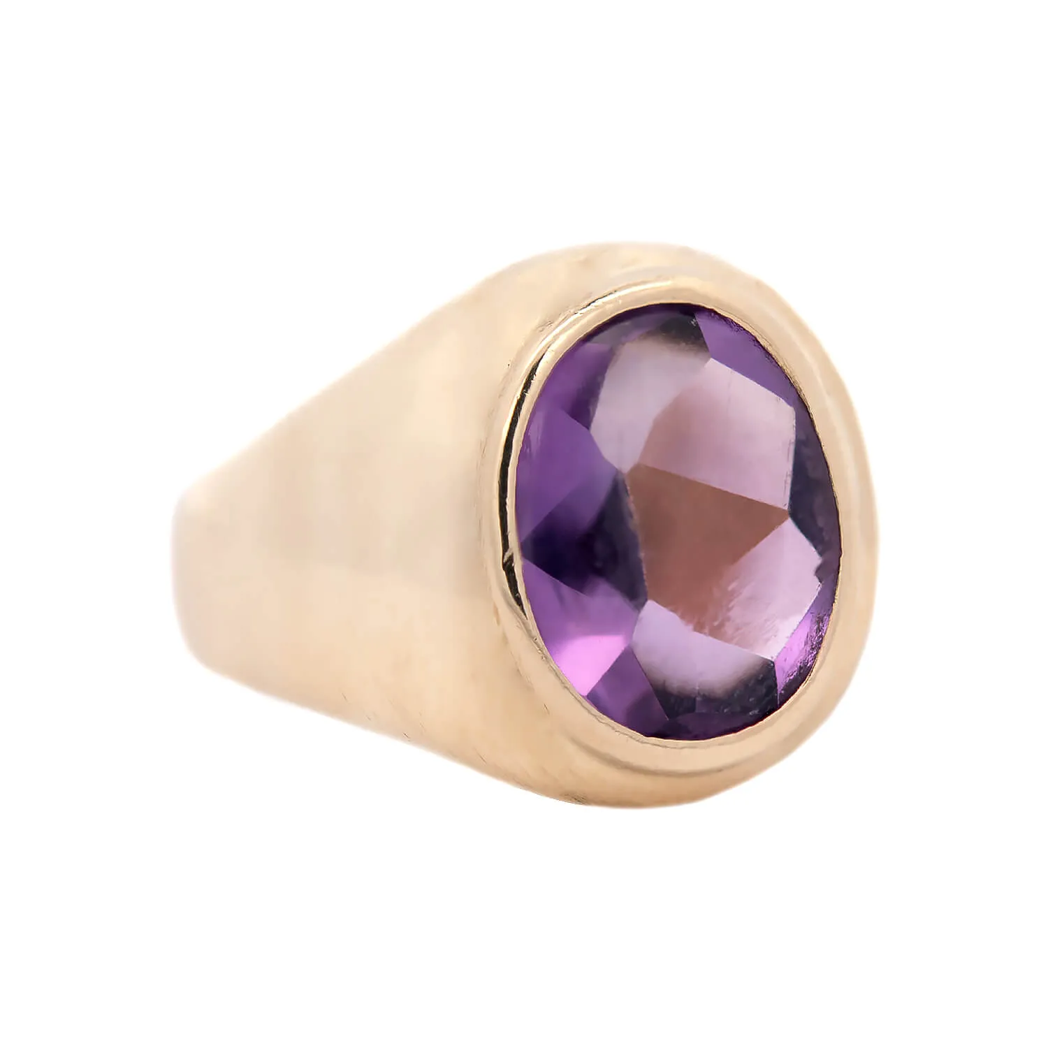 TIFFANY & CO. Art Deco 14k Amethyst Gypsy Ring