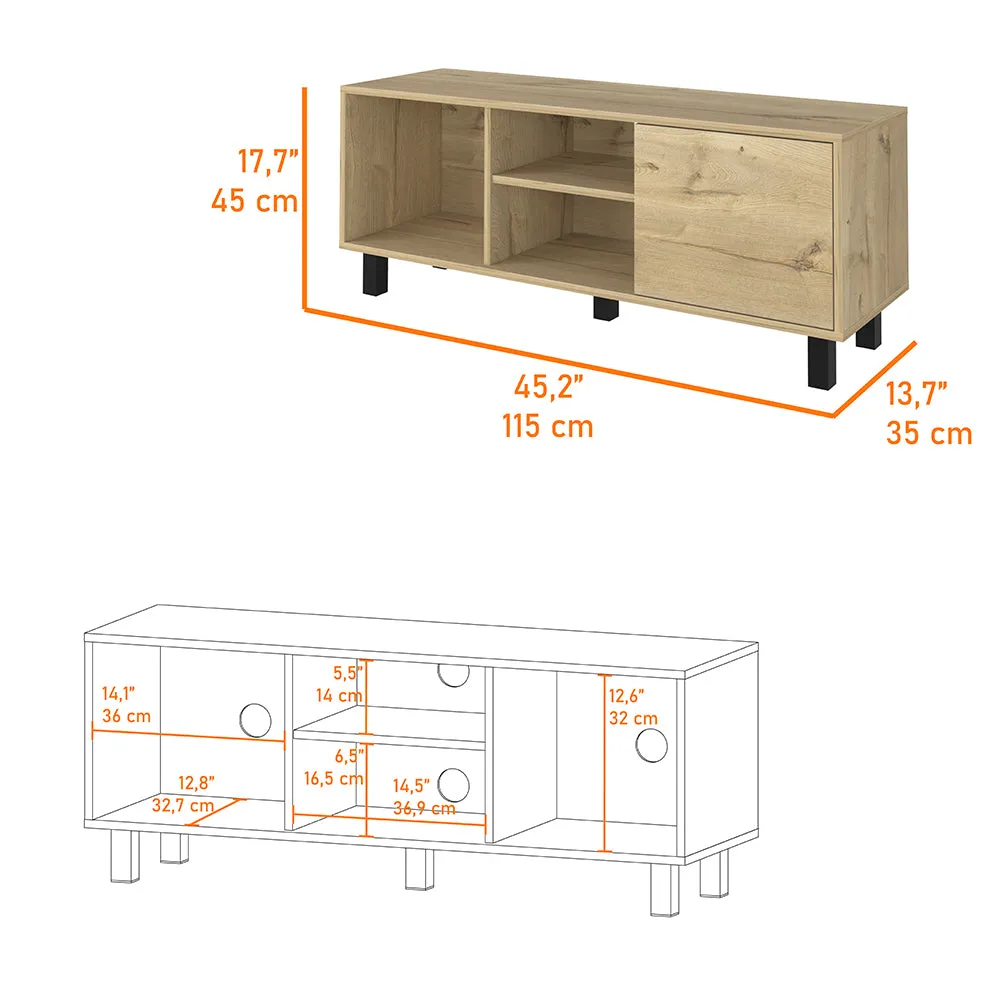 TV Stand Up To 43 3 Open Shelves Fredericia Light Oak