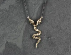 Two-Headed Snake Necklace - Bronze