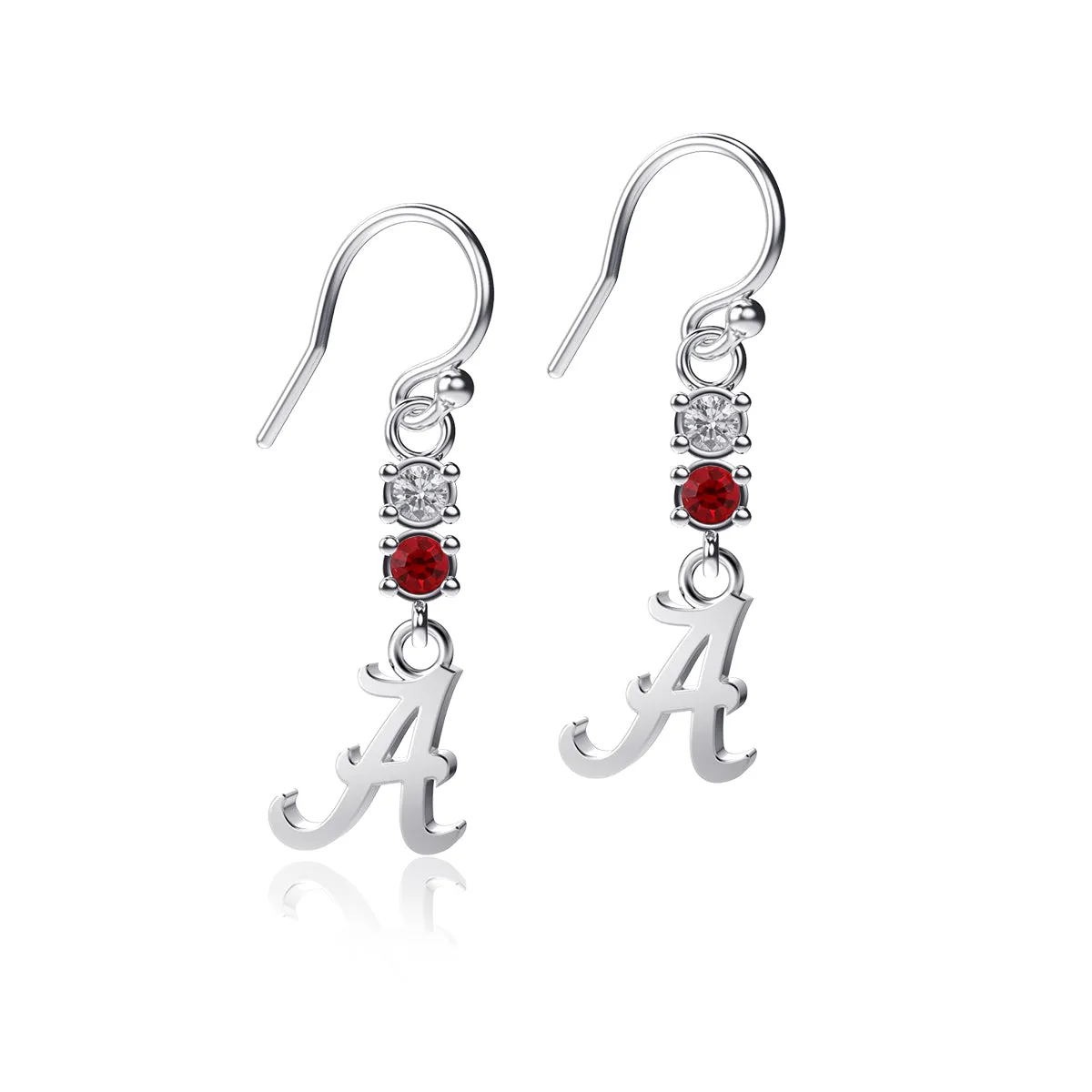 University of Alabama Crystal Dangle Earrings - Silver