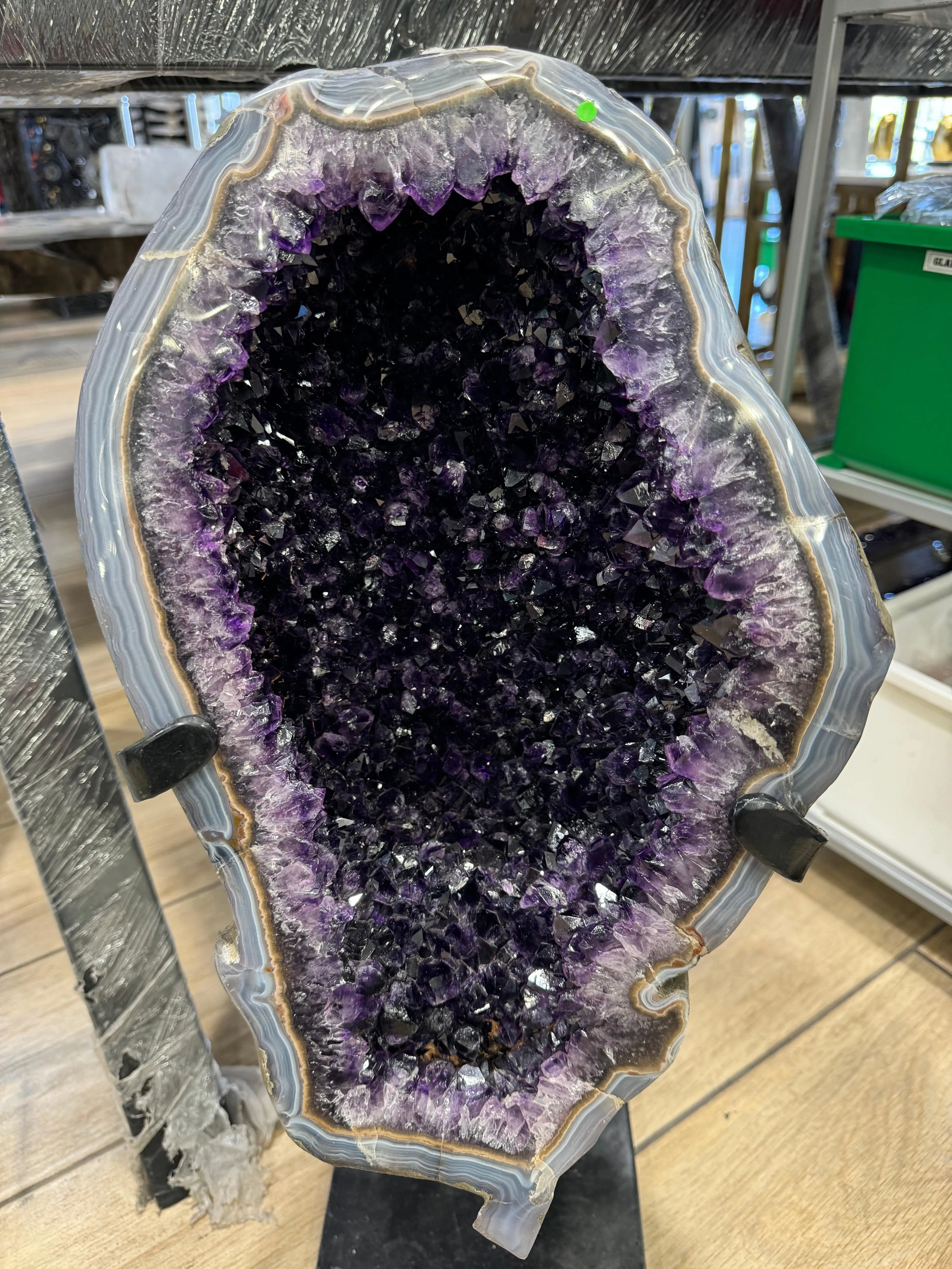 Uruguayan Amethyst Geode on Custom Stand - 26 / 55 lbs