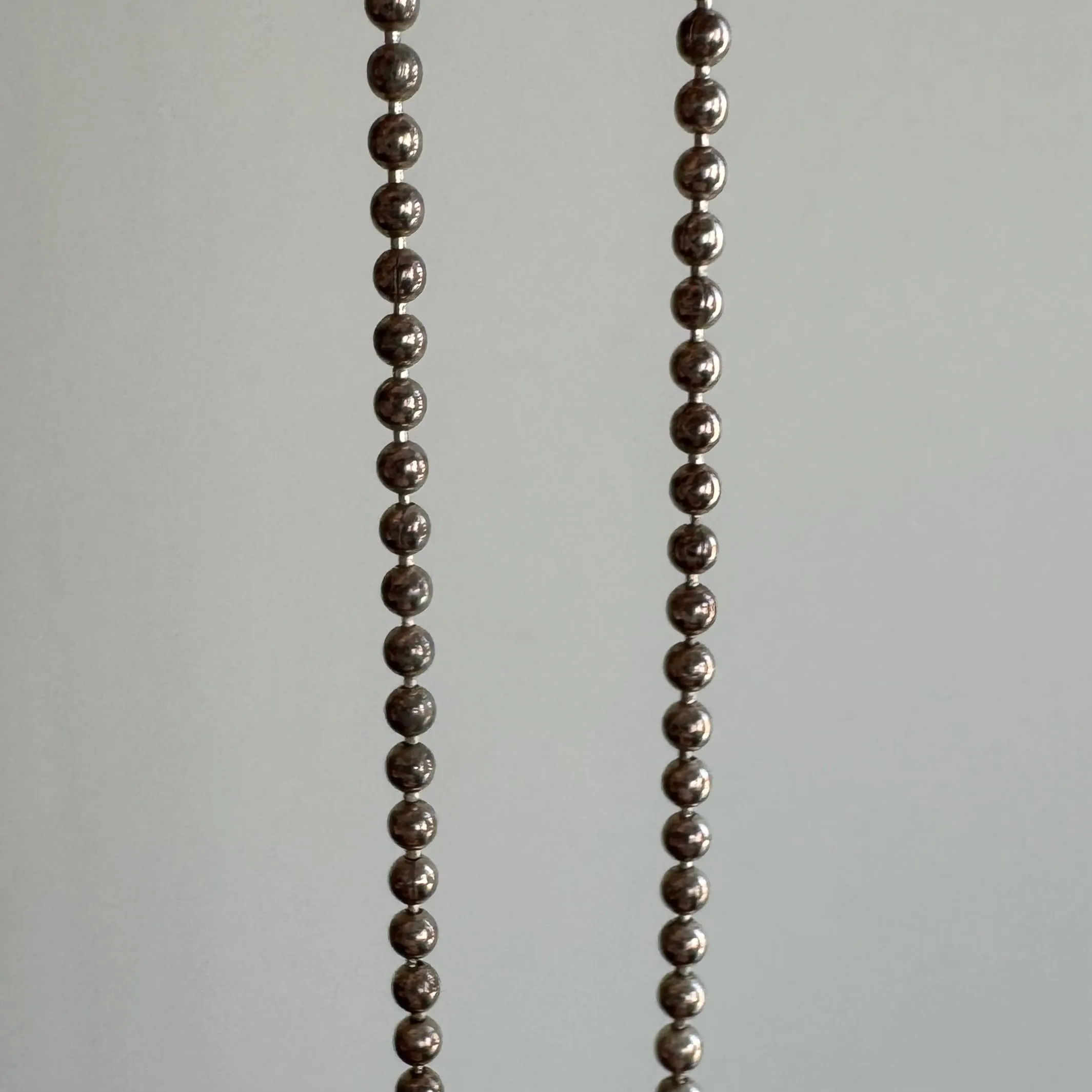 V I N T A G E // classic ball bead / sterling silver ball bead necklace chain / almost 20.25