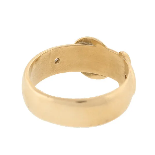 Victorian 9kt Gold Buckle Diamond Ring