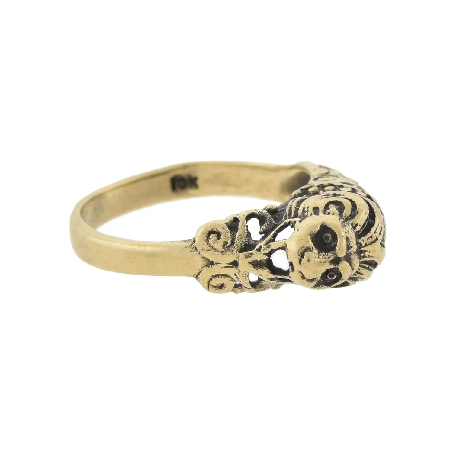 Vintage 10kt Lion's Head Figural Ring