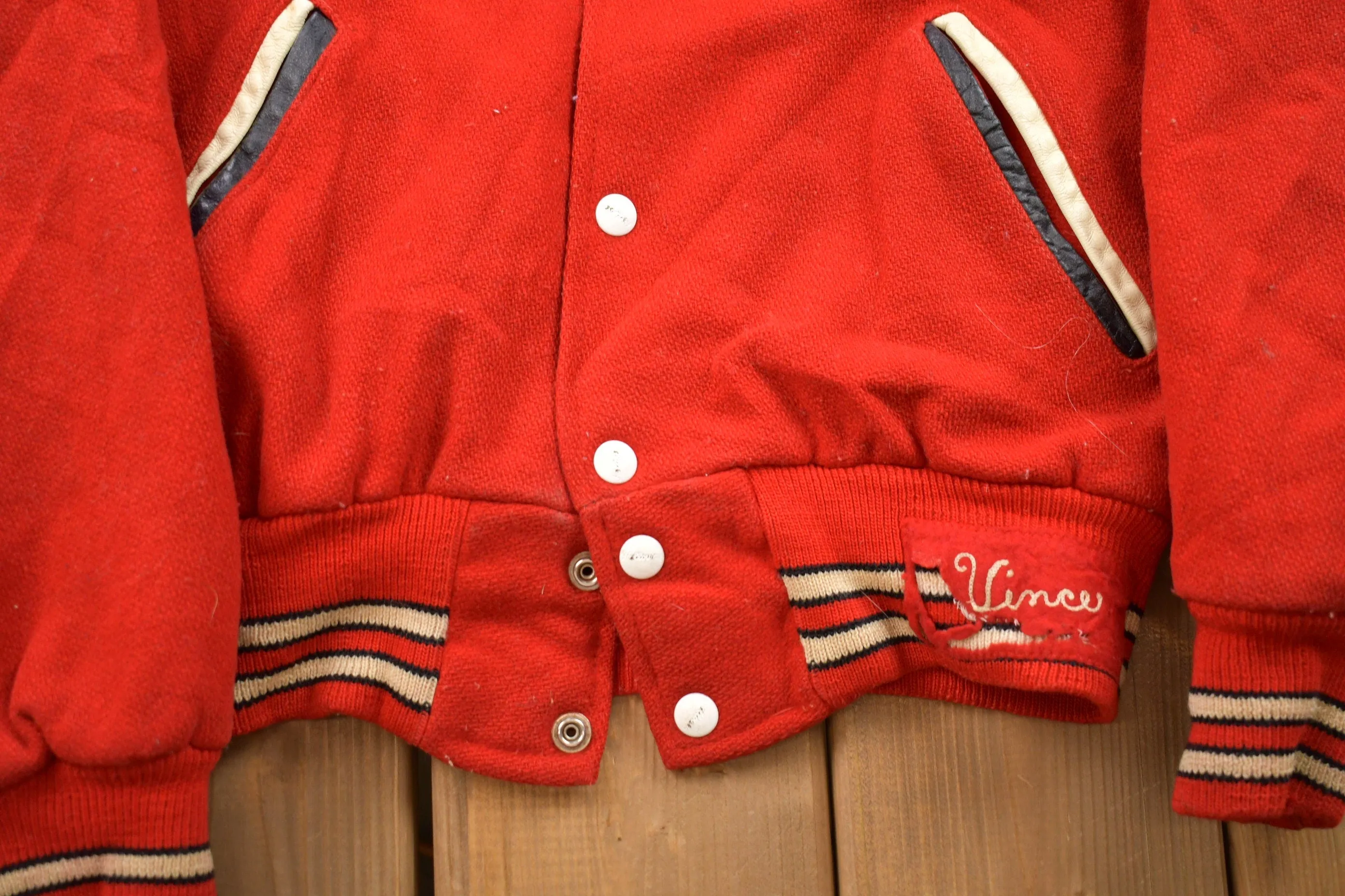 Vintage 1970s Holloway Flyers Chainstitched Wool Varsity Jacket / Wool Jacket  / Vintage 90s Jacket / 90s Varsity Jacket