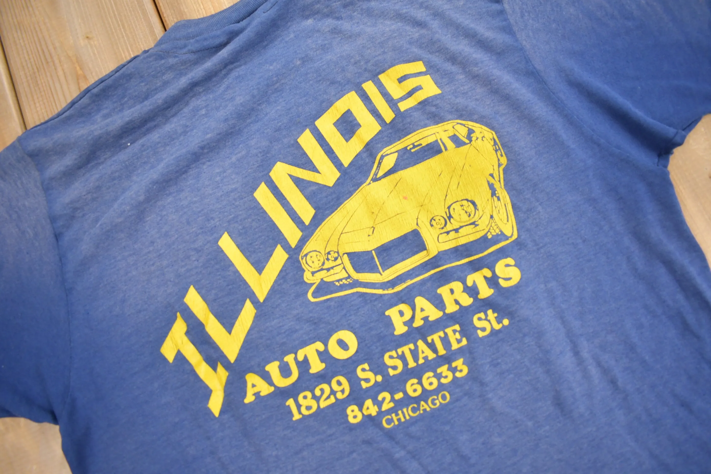 Vintage 1970s "Body Parts" Illinois Auto Parts Graphic T Shirt / Vintage T Shirt / True Vintage / Single Stitch / Made In USA