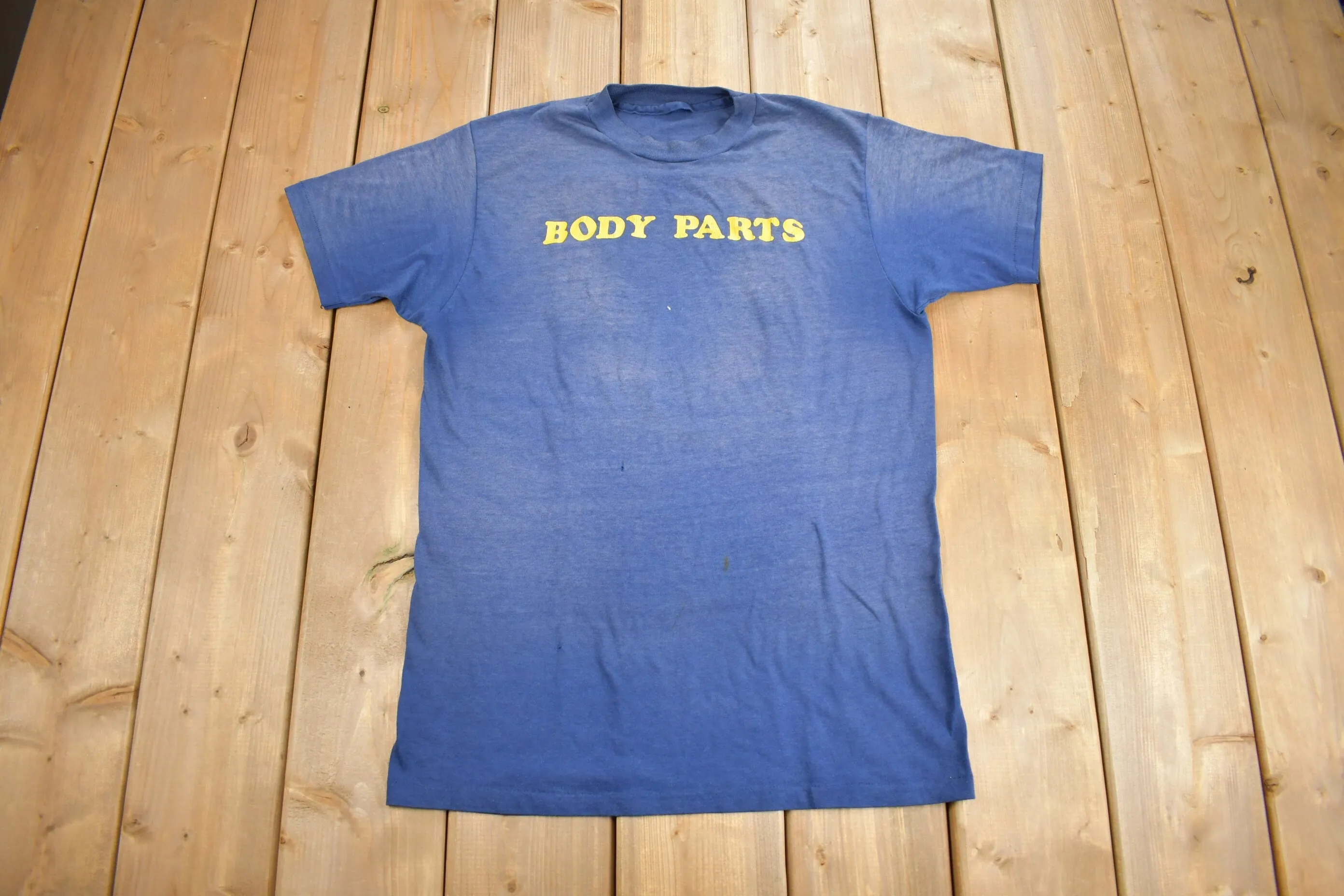 Vintage 1970s "Body Parts" Illinois Auto Parts Graphic T Shirt / Vintage T Shirt / True Vintage / Single Stitch / Made In USA