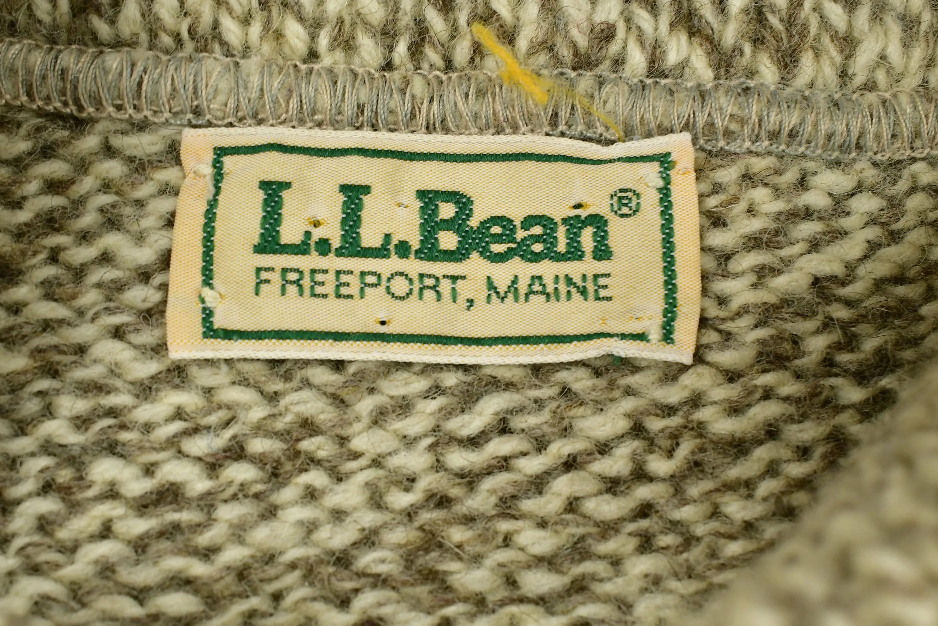 Vintage 1980's LL Bean Knitted Sweater / Vintage 90s Crewneck / Pattern Sweater / Outdoor / Hand Knit / Pullover Sweatshirt