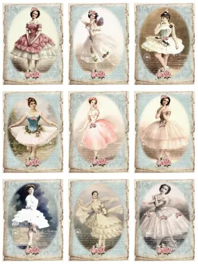 Vintage Ballerina Stickers