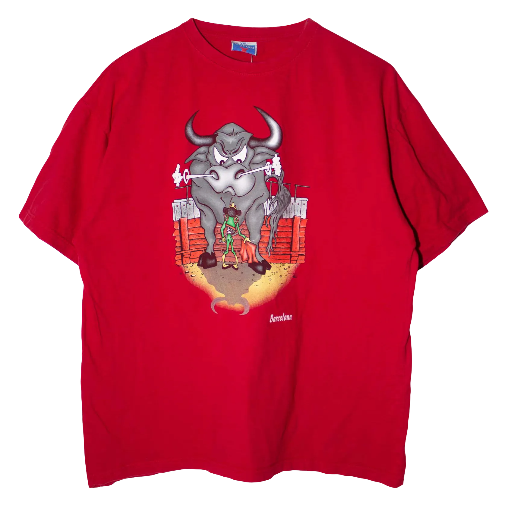 Vintage Graphic Barcelona Bull T-Shirt Red (XL)