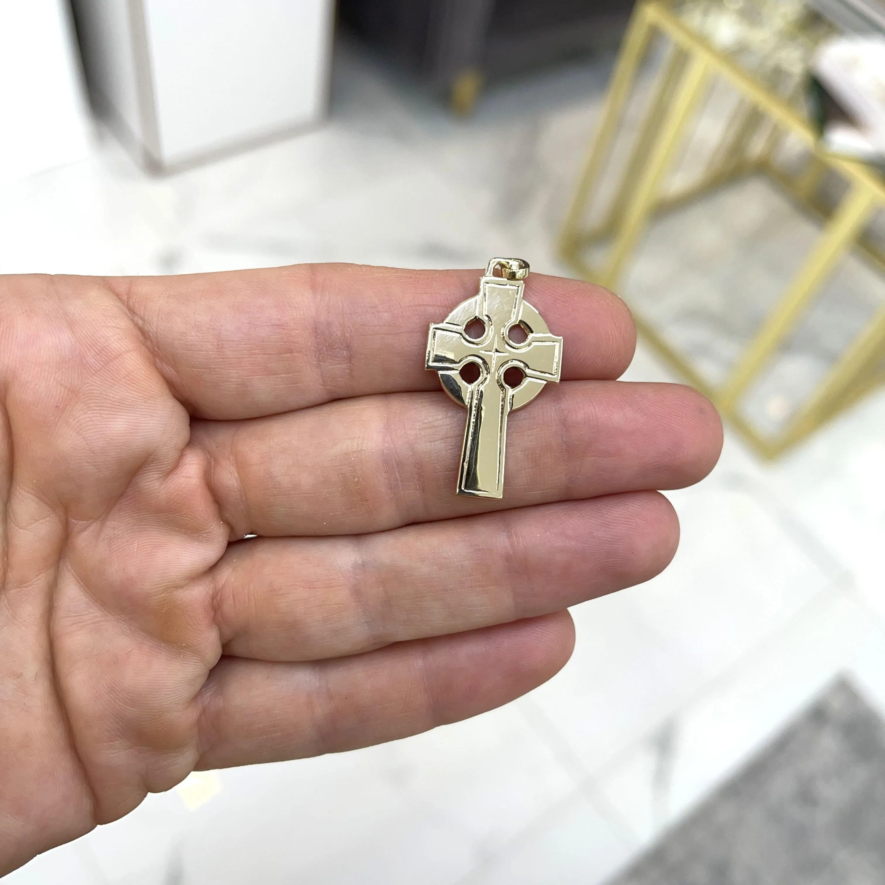 Vintage Retired James Avery 14K Yellow Gold Celtic Cross Pendant