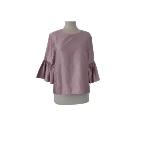 Voir Lilac Satin Pearl Bell-sleeves Blouse | Brand New |