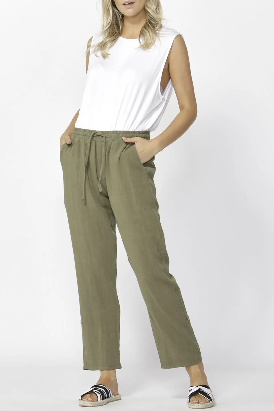 Watson Relaxed Khaki Roll Pant