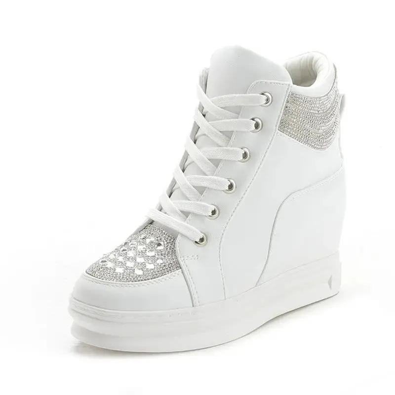 White Shoes Woman High Top Women Shoes Sneakers  Platform Ladies Shoe