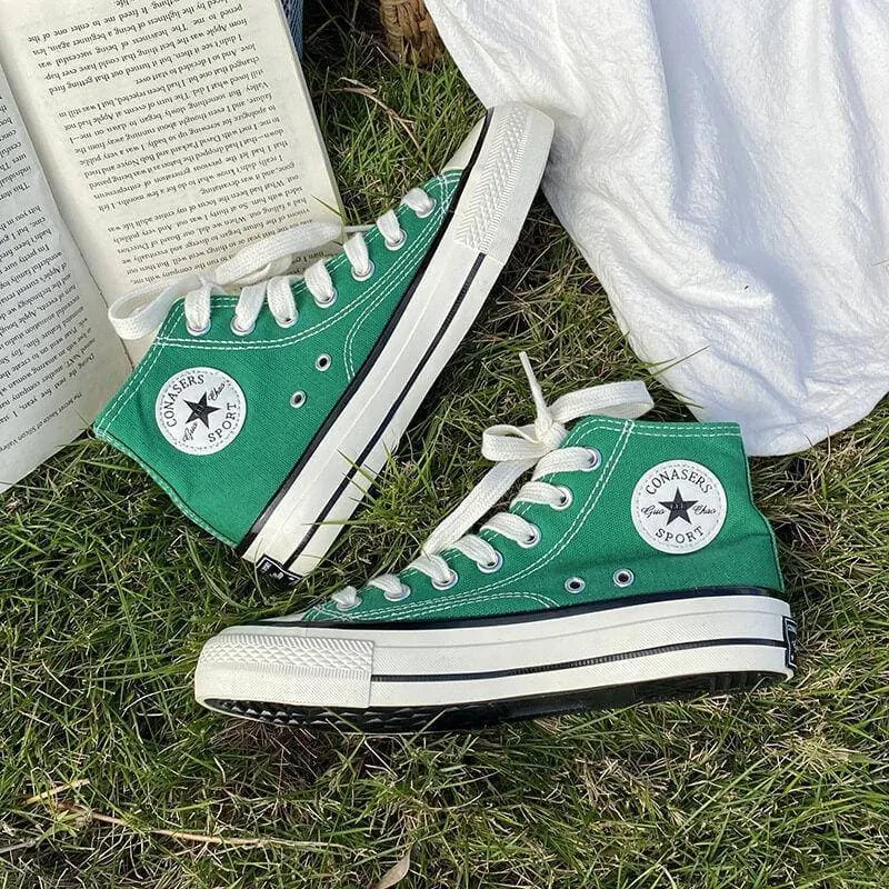 Women's Casual Daily Canvas Candy Colors Lace-up Sneakers