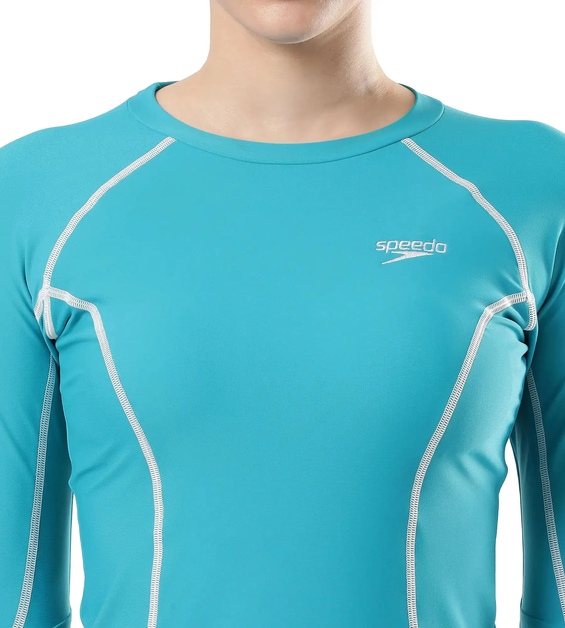 Women's Endurance Solid Long Sleeve Suntop - Aquarium  &  White