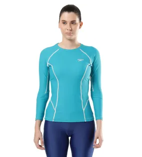 Women's Endurance Solid Long Sleeve Suntop - Aquarium  &  White