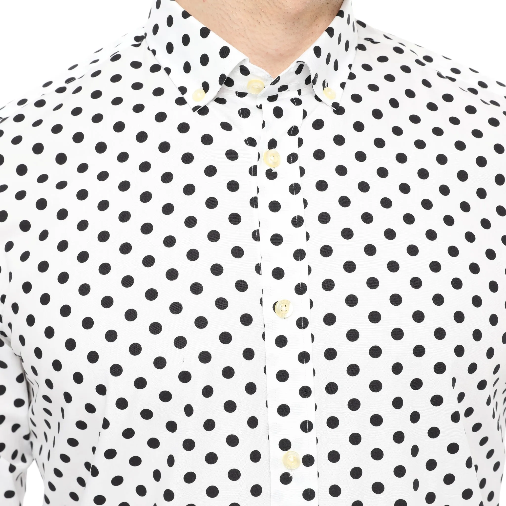 Xact Mens Polka Dot Shirt - Long Sleeved Mod Vintage