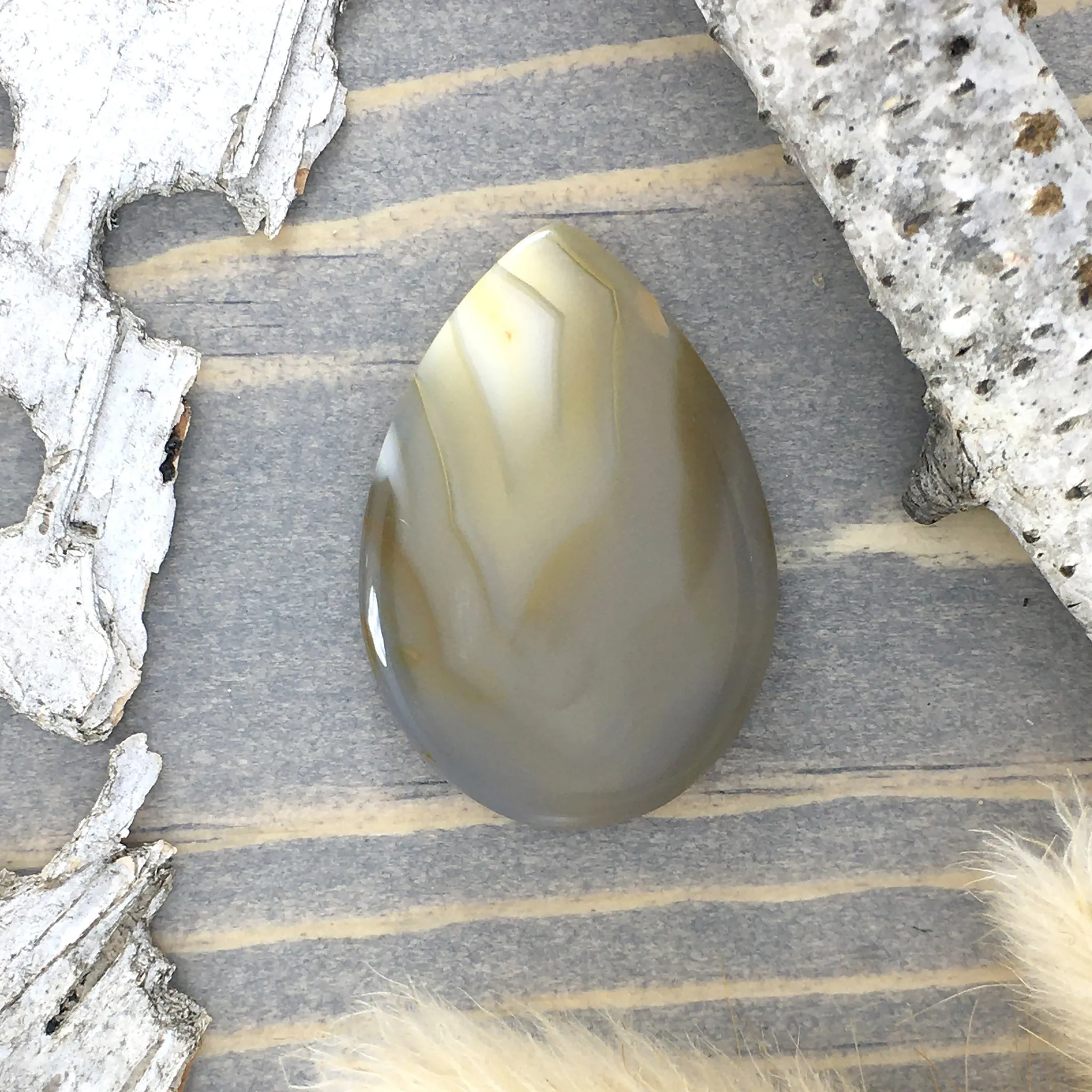 Yellow Skin Agate Cabochon